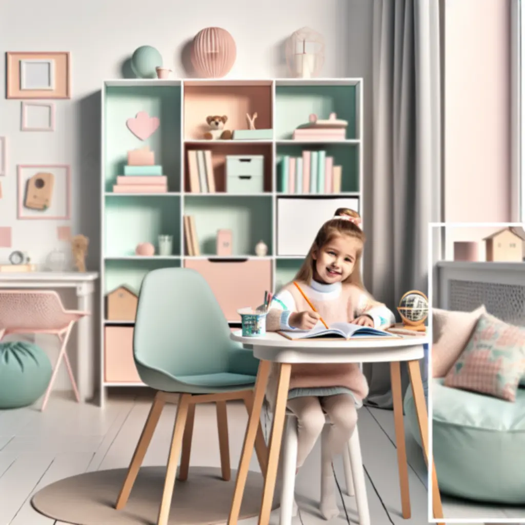 Przytulny kącik do nauki dla dziecka w pokoju
