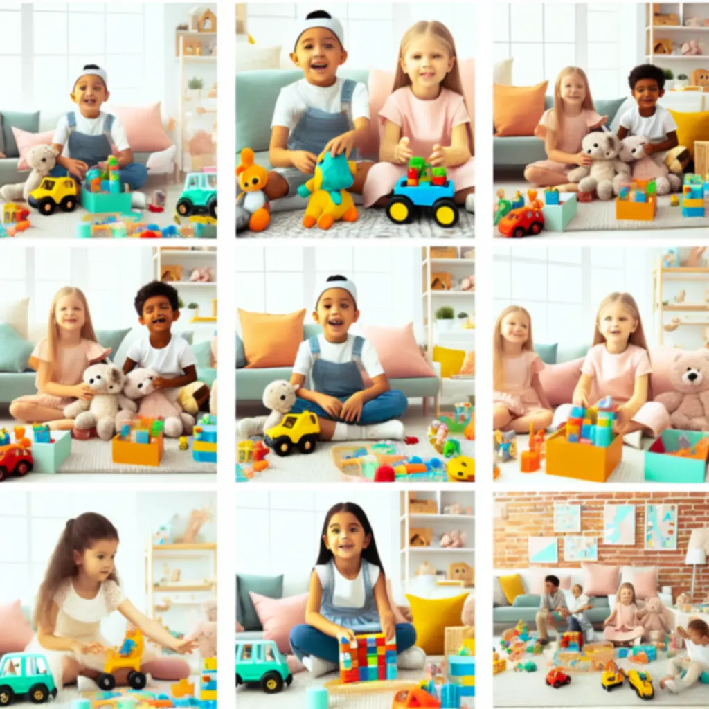 Kolorowe zabawki na wystawie w sklepie