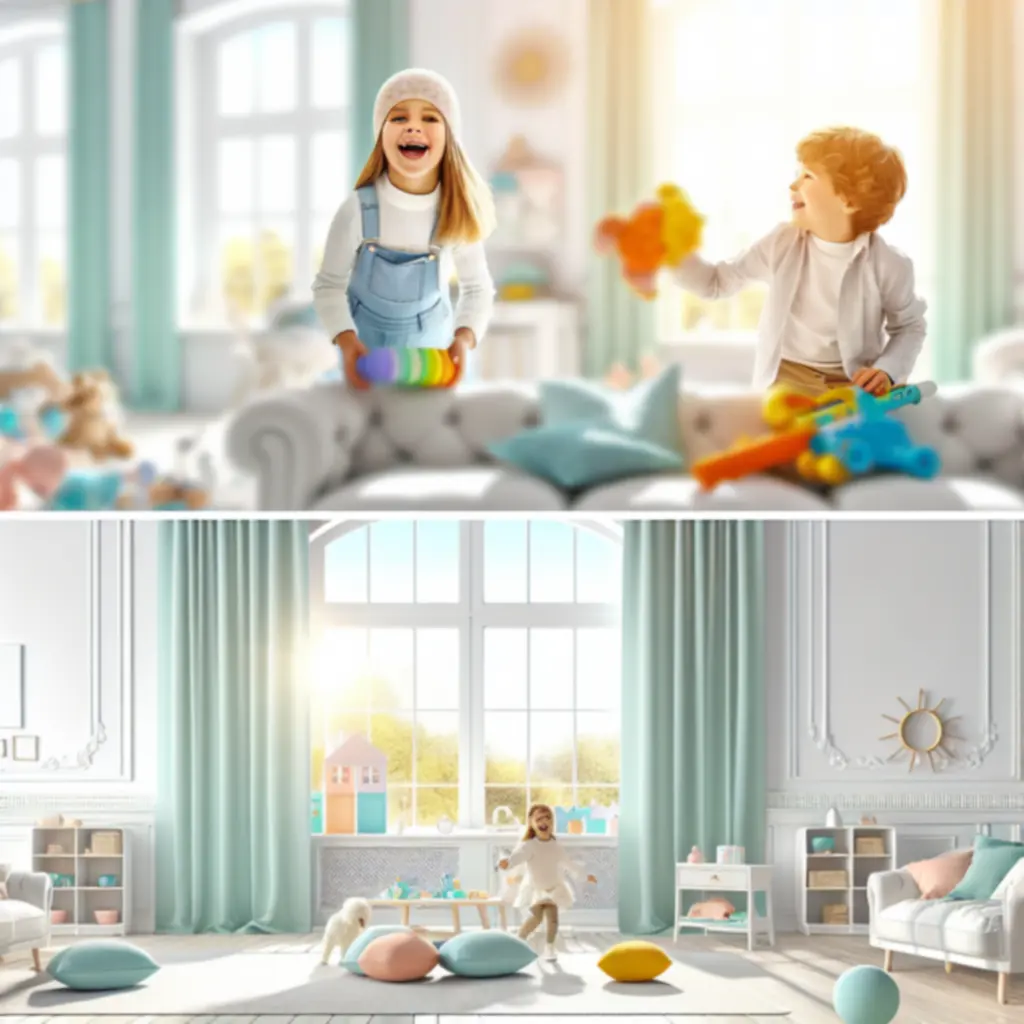 Kolorowy sklep internetowy z zabawkami i ubraniami dla dzieci