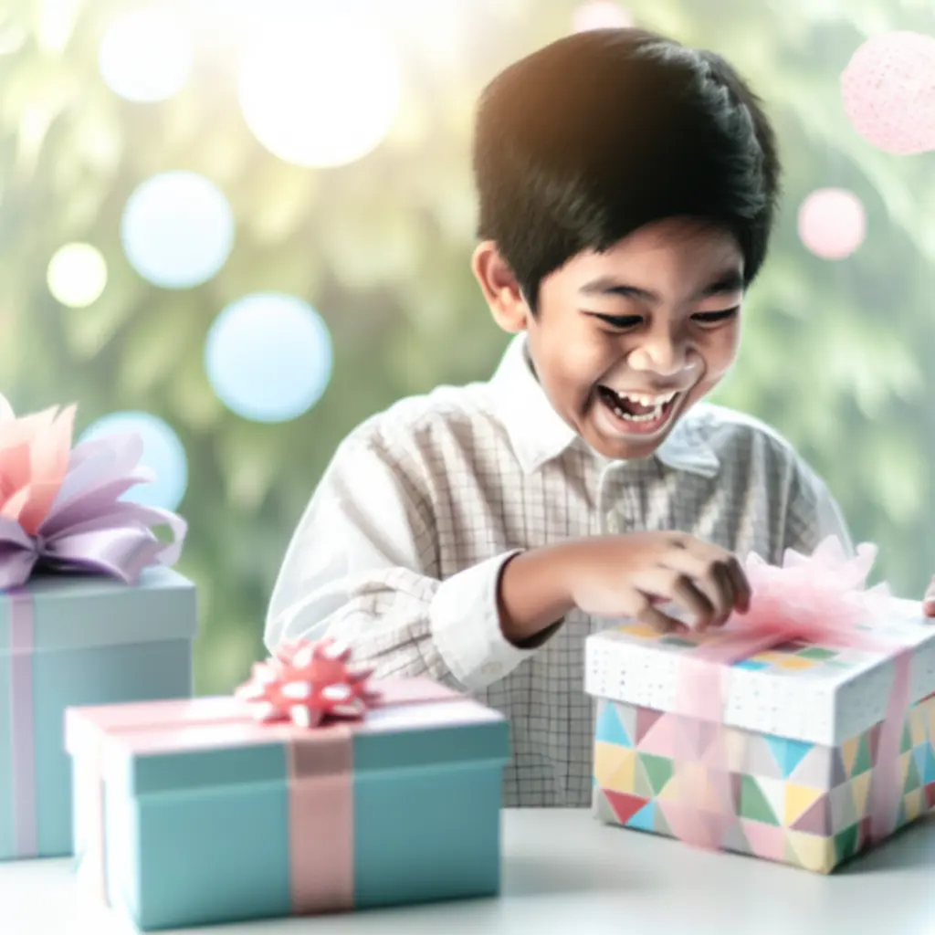 Kolorowe pudełka prezentowe z zabawkami dla dzieci